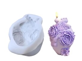 Molde silicona corazon humano con flores